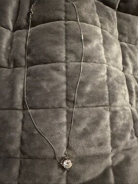 Classic Silver Necklace with Clear Solitaire Pendant - Women Jewelry